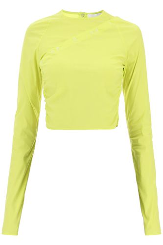 Convertible Cropped Top In Stretch Poplin - Ganni - Modalova