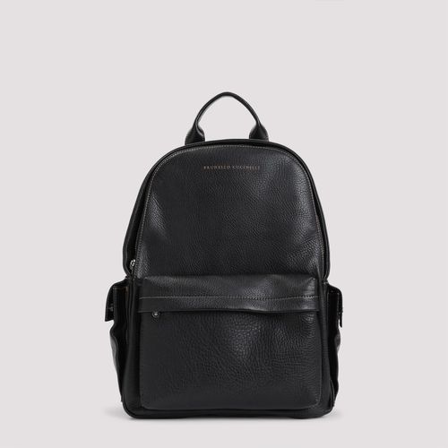 Grained Leather Backpack - Brunello Cucinelli - Modalova