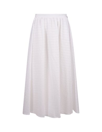 MSGM Long White Skirt In Seersucker - MSGM - Modalova