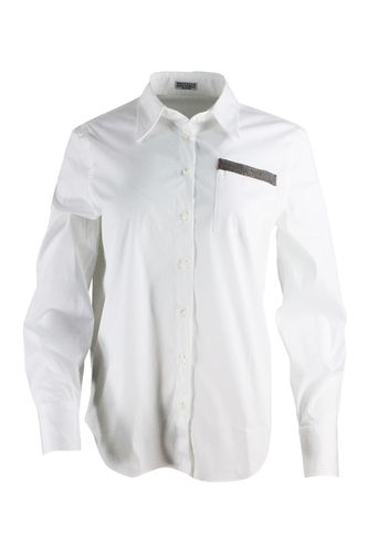 Long-sleeved Shirt In Strech Poplin - Brunello Cucinelli - Modalova