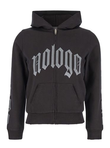 Zip-up Hoodie With No Logo Gothic Print In Jersey Woman - Balenciaga - Modalova