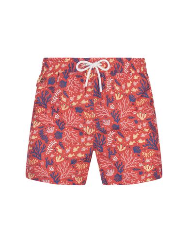 Swim Shorts With Fish And Coral Pattern - Kiton - Modalova