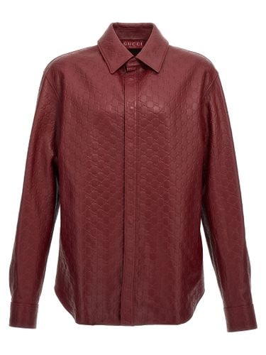 Gucci gg Leather Overshirt - Gucci - Modalova