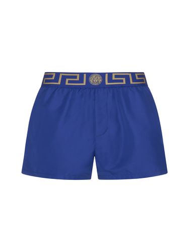 Greca Nylon Swim Shorts Man - Versace - Modalova