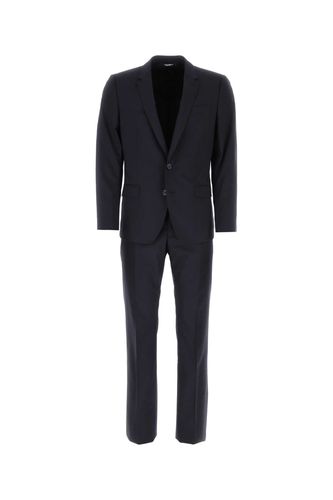 Navy Blue Light Wool Martini Suit - Dolce & Gabbana - Modalova