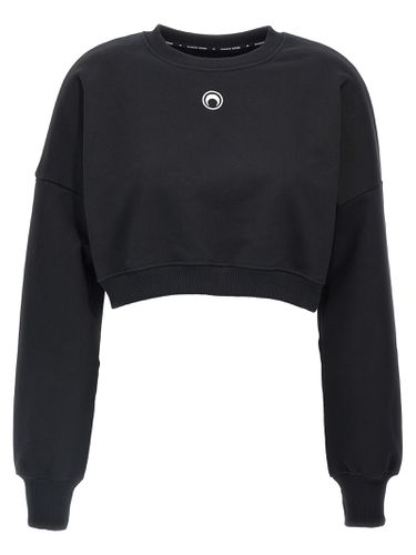 Moon Logo Cropped Sweatshirt - Marine Serre - Modalova