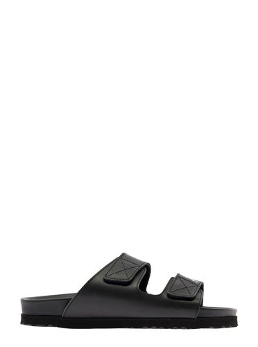 Slides With Logo And Touch Strap In Leather Woman - Palm Angels - Modalova