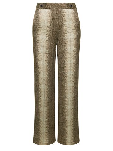 High-waisted Pants With Animalier Print In Viscose Woman - TwinSet - Modalova