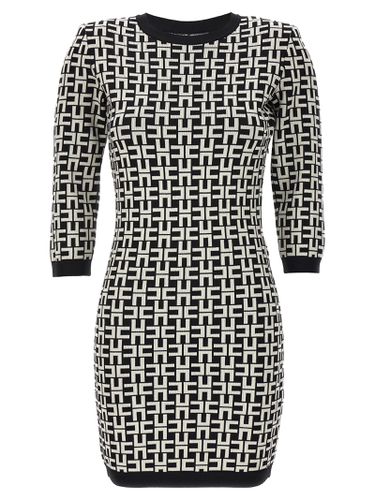 Jacquard Logo Dress - Elisabetta Franchi - Modalova