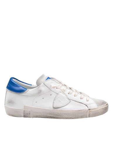 Prsx Low Sneakers In Leather Color White And Bluette - Philippe Model - Modalova