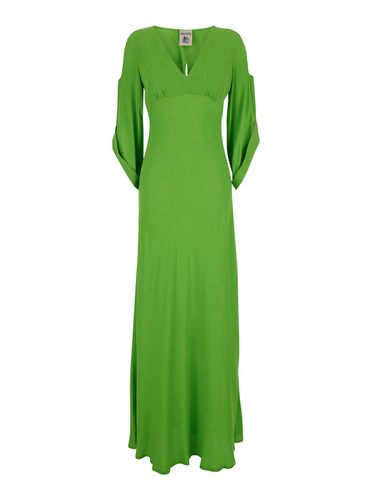 Long Dress With V Neckline In Silk Blend Woman - SEMICOUTURE - Modalova