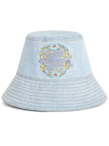 Denim Bucket Hat With Embroidery - Etro - Modalova