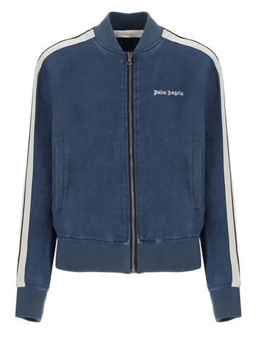 Chambray Track Bomber Jacket - Palm Angels - Modalova