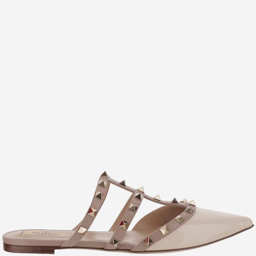 Two-tone Leather Rockstud Slippers - Valentino Garavani - Modalova