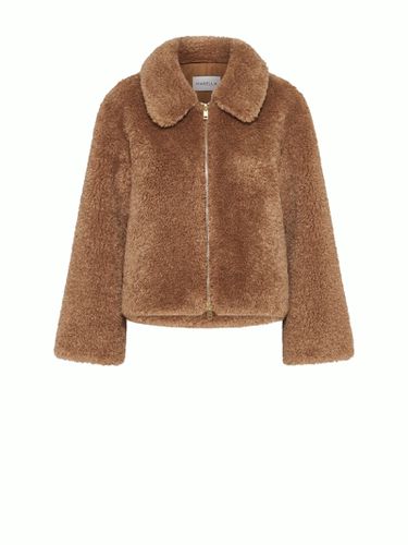 Marella Brown Teddy Jacket With Zip - Marella - Modalova