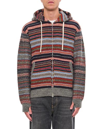 Striped Drawstring Cardigan - Junya Watanabe - Modalova