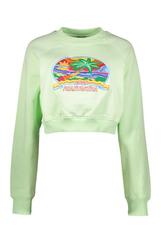 Cropped Sweatshirt With Patch - Casablanca - Modalova