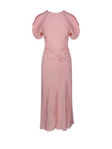 Rond-neck Gathered Midi Dress - Victoria Beckham - Modalova