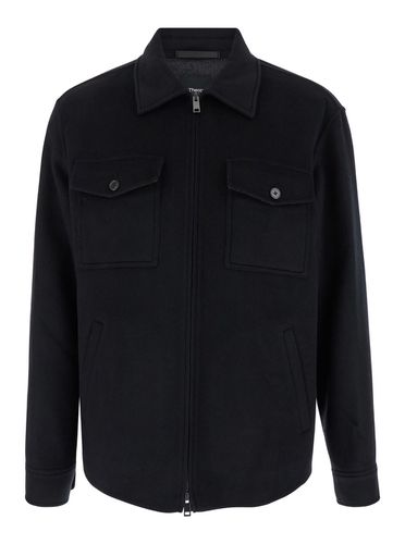 Jacket With Collar And Zip Closure In Tech Fabric Man - Theory - Modalova