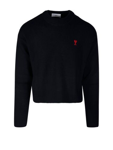 Logo Embroidered Knit Sweater - Ami Alexandre Mattiussi - Modalova