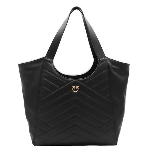 Logo Plaque Chevron Quilted Tote Bag - Pinko - Modalova