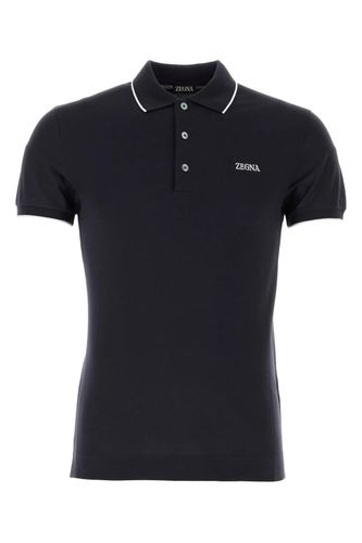 Midnight Stretch Piquet Polo Shirt - Zegna - Modalova