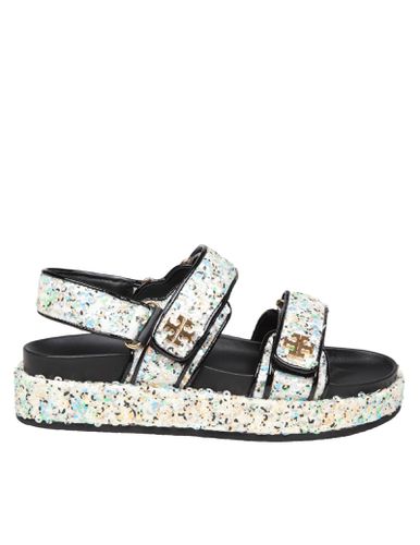 Kira Sport Sandal In Leather With Sequins - Tory Burch - Modalova