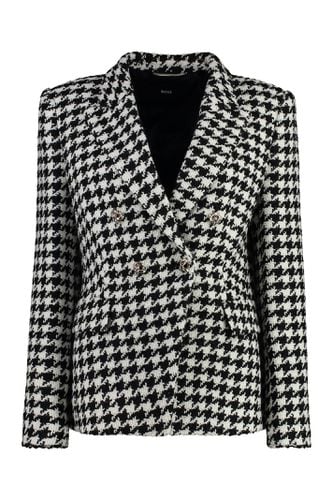 Houndstooth Double Breast Blazer - Hugo Boss - Modalova