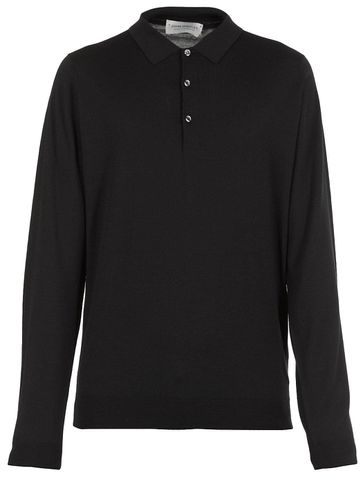 Belper Buttoned Knitted Polo Shirt - John Smedley - Modalova