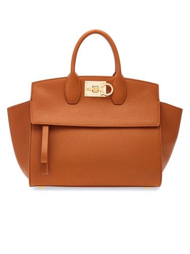 Cognac Studio Soft Bag Small - Ferragamo - Modalova