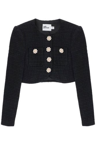 Tweed Cropped Jacket With Diamanté Buttons - self-portrait - Modalova