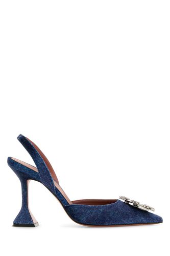 Denim Blue Velvet Begum Pumps - Amina Muaddi - Modalova