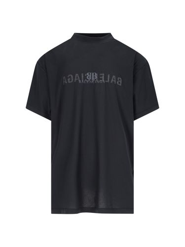 Oversized mirror Logo T-shirt - Balenciaga - Modalova