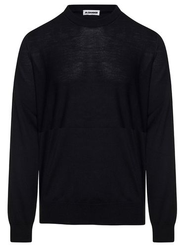 Black Crewneck Sweater With Long Sleeves In Wool Man - Jil Sander - Modalova