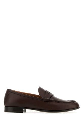 Brown Leather Loafers - Valentino Garavani - Modalova