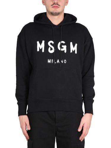 MSGM Sweatshirt With Brushed Logo - MSGM - Modalova