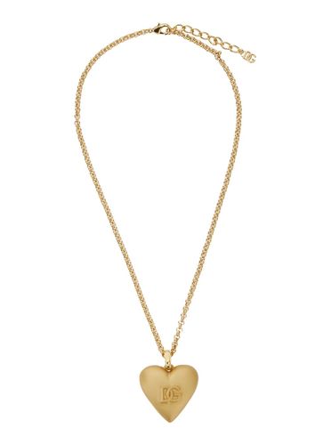 Gold Colored Necklace With Heart Pendant In Brass Woman - Dolce & Gabbana - Modalova