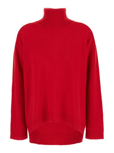 Red Crewneck Sweater In Knit Woman - Parosh - Modalova