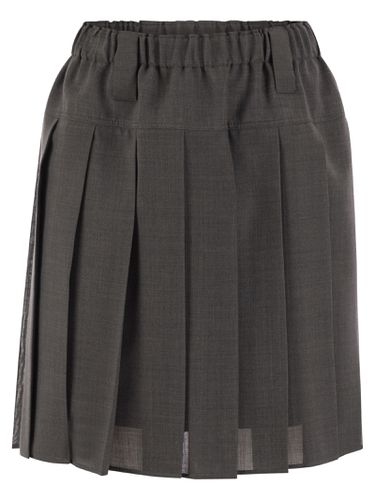 Pleated Virgin Wool Organza Mini Skirt - Brunello Cucinelli - Modalova