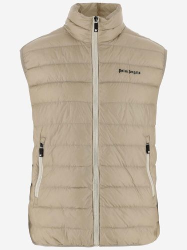 Padded Nylon Vest With Logo - Palm Angels - Modalova