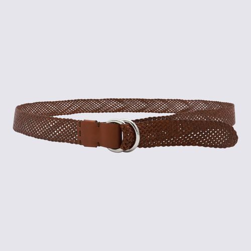 Brown Leather Belt - Brunello Cucinelli - Modalova