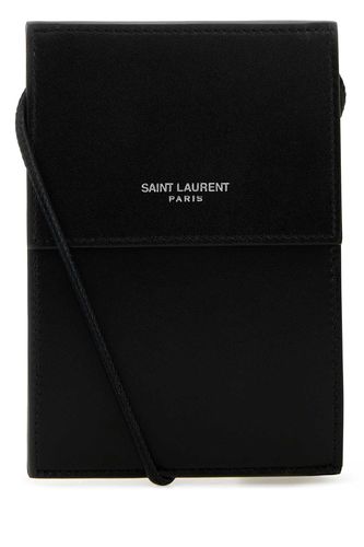 Saint Laurent Black Leather Pouch - Saint Laurent - Modalova