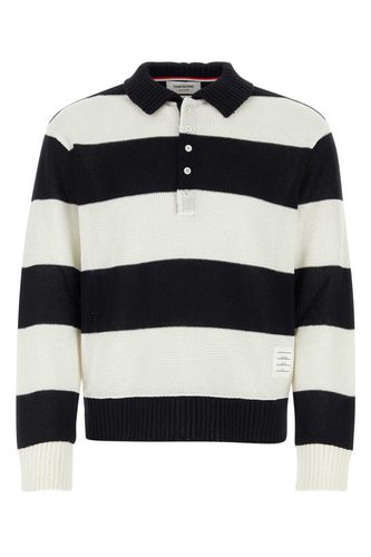 Embroidered Cotton Polo Shirt - Thom Browne - Modalova