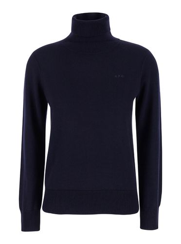A. P.C. High Neck Sweater With Logo Embroidery In Wool Woman - A.P.C. - Modalova