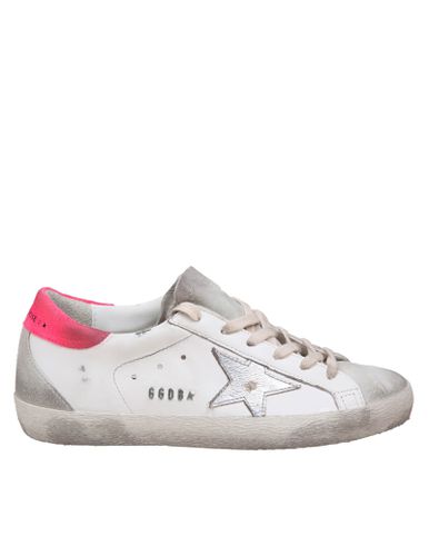 Super-star Sneakers In And Silver Leather And Suede - Golden Goose - Modalova