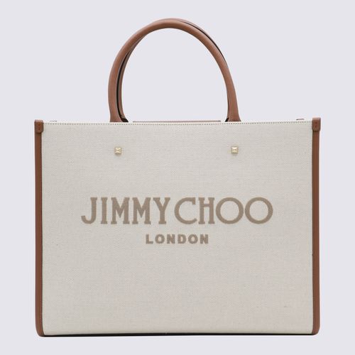 Natural Canvas And Leather Avenue Tote Bag - Jimmy Choo - Modalova