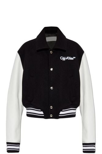 Off- Jacket With Leather Sleeves - Off-White - Modalova