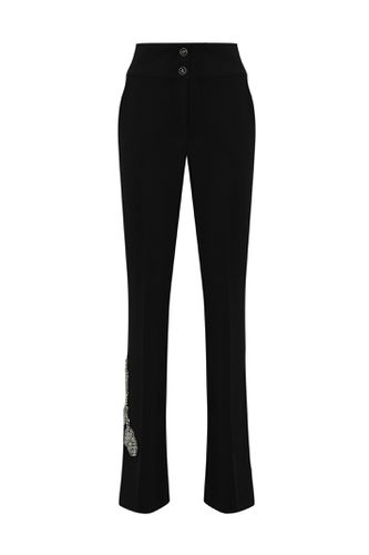 Stretch Crepe Trousers With Rhinestone Embroidery - Blugirl - Modalova