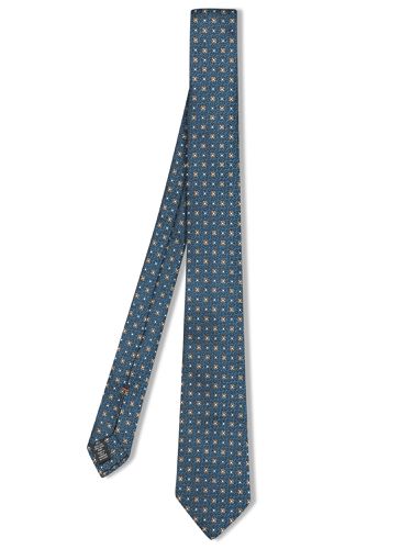 Geometric Silk Tie In /mud - Zegna - Modalova