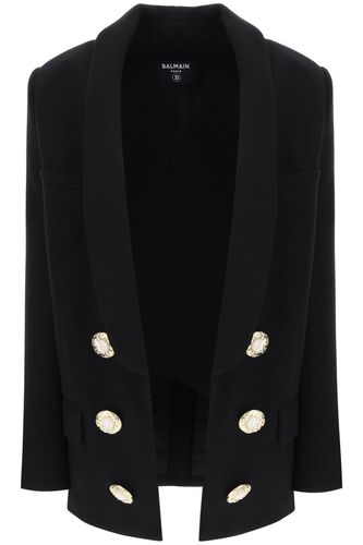 Balmain Wool Crepe Open Jacket - Balmain - Modalova